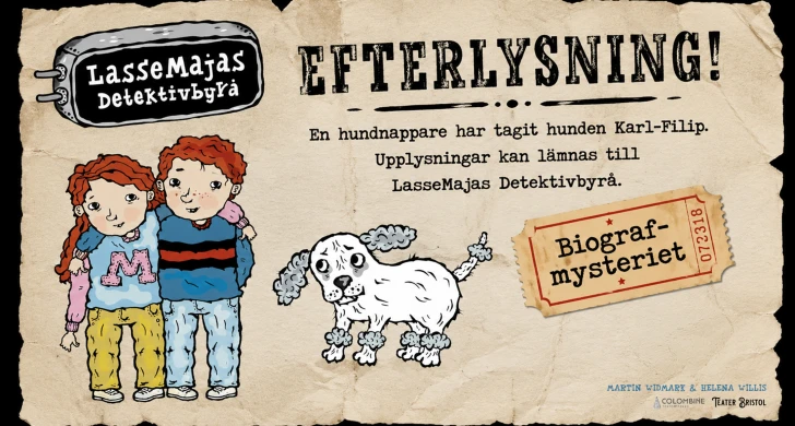 Biografmysteriet med LasseMajas Detektivbyrå - familjeföreställning på Teater Bristol i Sundbyberg