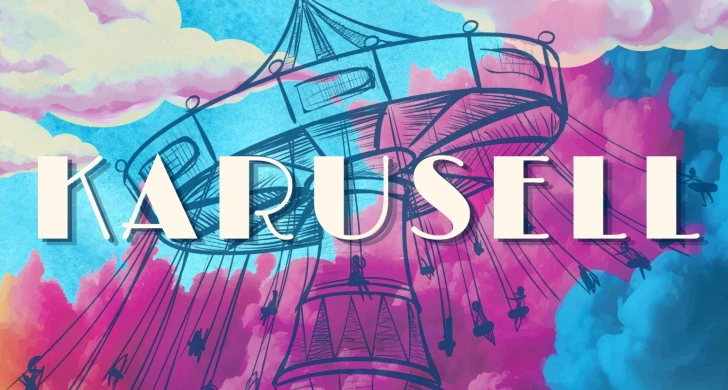 Färgglada moln och en slänggunga