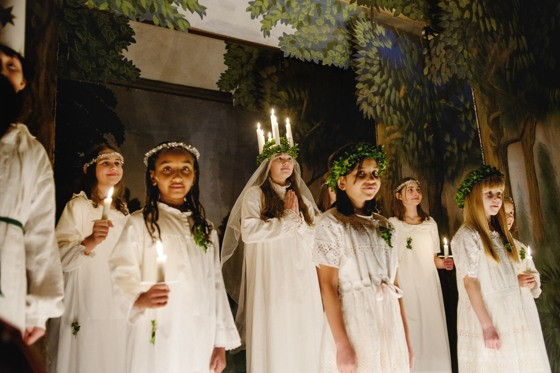 Luciakonsert med Spektrumkören, barnkör, i Ordenshuset på Skansen