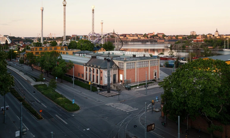 Flygfoto över Liljevalchs konsthall.