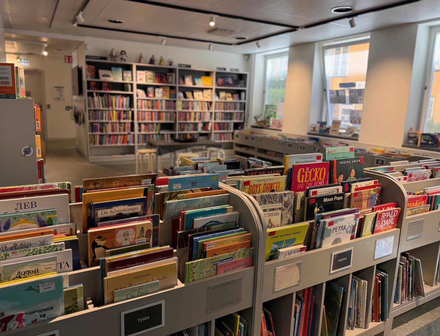 BIld över barnavdelningen på biblioteket.