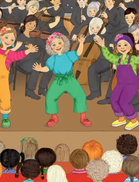 Illustration av tre damer som sjunger. Fotografi.