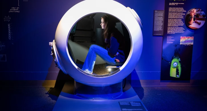 Detalj i utställningen "James Cameron - Challenging the Deep".